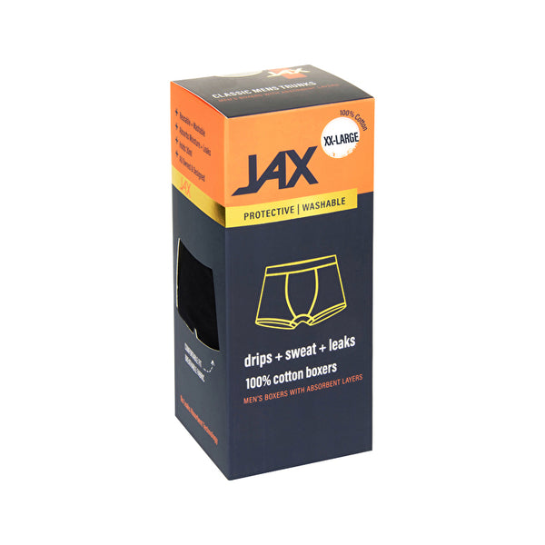 Pelvi JAX Men's Leakproof Underwear Boxer Trunk Black XXL