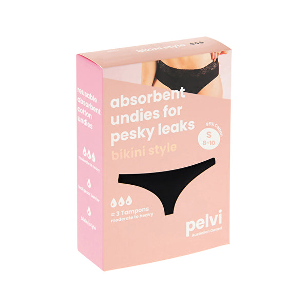 Pelvi Leakproof Underwear Bikini Black S