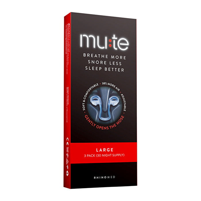 Rhinomed Mute (Breathe More, Snore Less, Sleep Better) Large x (30 night supply) 3 Pack
