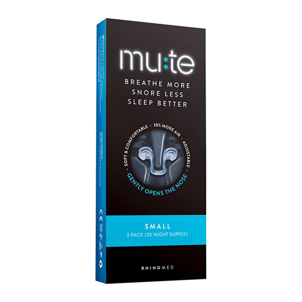 Rhinomed Mute (Breathe More, Snore Less, Sleep Better) Small x (30 night supply) 3 Pack