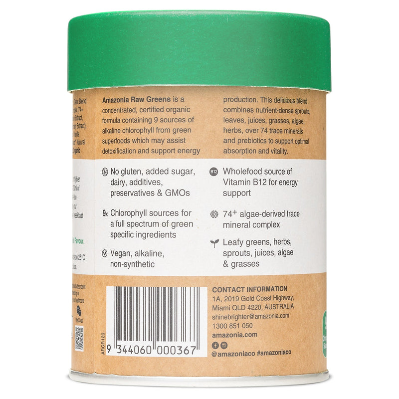 Amazonia Raw Nutrients Greens Mint & Vanilla Flavour 300g