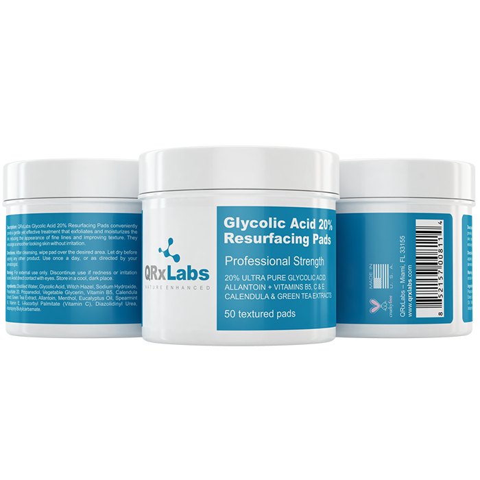 QRxLabs Glycolic Acid 20% Resurfacing Pads
