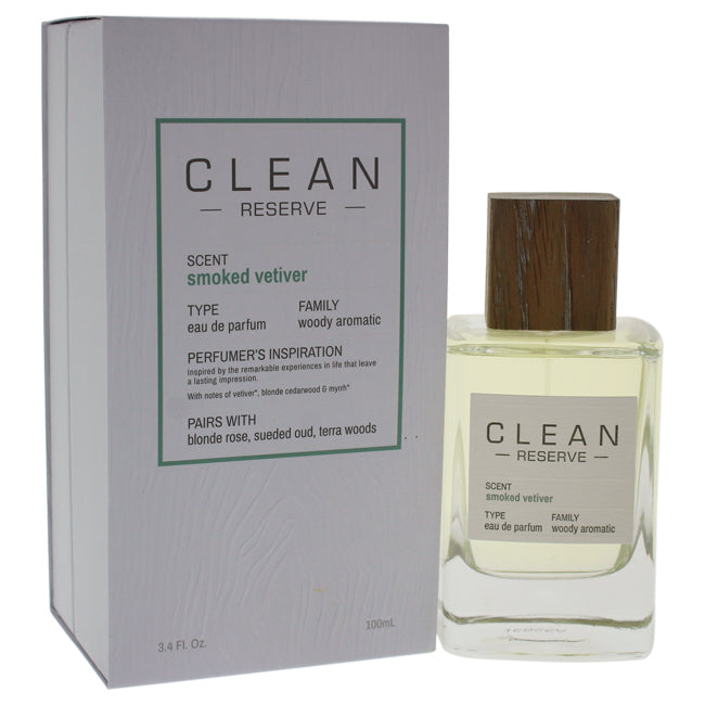 Clean Reserve Smoked Vetiver by Clean for Unisex - 3.4 oz EDP Spray