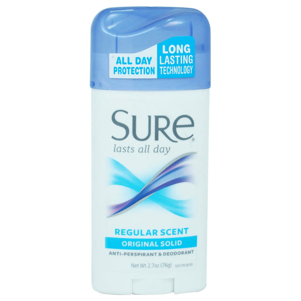 Sure Original Solid Regular Scent AntiPerspirant Deodorant by Sure for Unisex - 2.7 oz Deodorant
