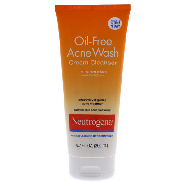 Neutrogena Oil-Free Acne Wash Cream Cleanser by Neutrogena for Unisex - 6.7 oz Cleanser