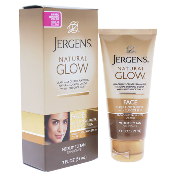 Jergens Natural Glow Face Daily Moisturizer SPF 20 - Medium To Tan by Jergens for Unisex - 2 oz Moisturizer