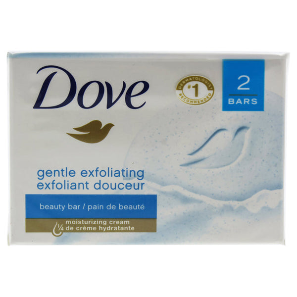 Dove Gentle Exfoliating Moisturizing Cream Beauty Bar by Dove for Unisex - 2 x 4.20 oz Soap