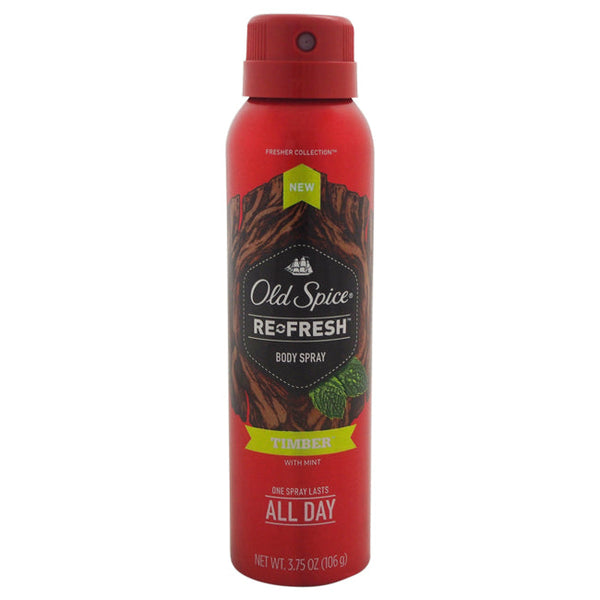 Old Spice Timber Fresher Collection Body Spray by Old Spice for Unisex - 3.75 oz Body Spray