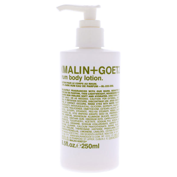 Malin + Goetz Rum Body Lotion by Malin + Goetz for Unisex - 8.5 oz Body Lotion