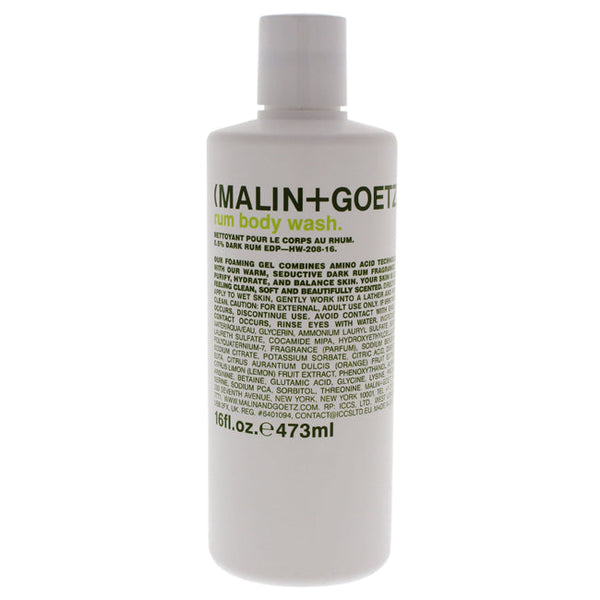 Malin + Goetz Rum Body Wash by Malin + Goetz for Unisex - 16 oz Body Wash