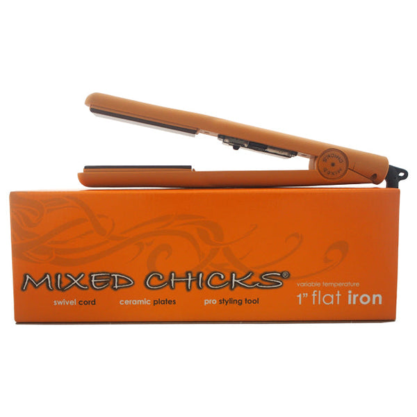 Mixed Chicks Pro Styling Tool Flat Iron - Orange by Mixed Chicks for Unisex - 1 Inch Flat Iron
