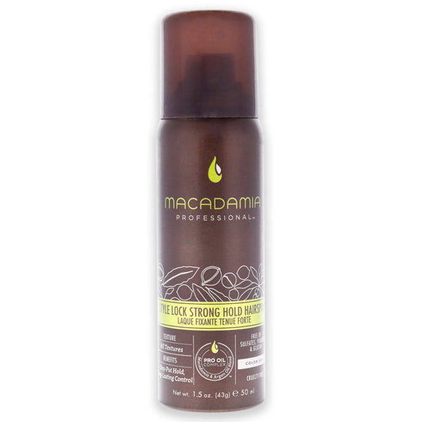 Macadamia Oil Style Lock Strong Hold Hairspray by Macadamia Oil for Unisex - 1.5 oz Hair Spray