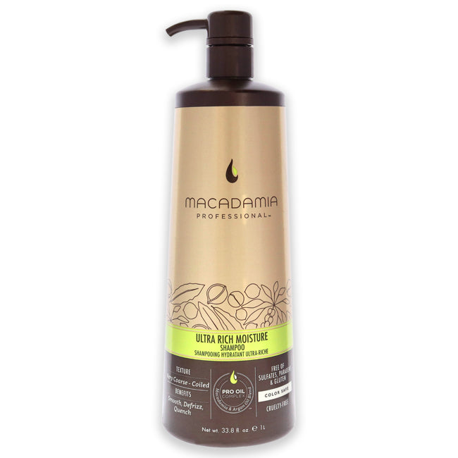 Macadamia Natural Oil Ultra Rich Moisture Shampoo by Macadamia Oil for Unisex - 33.8 oz Shampoo