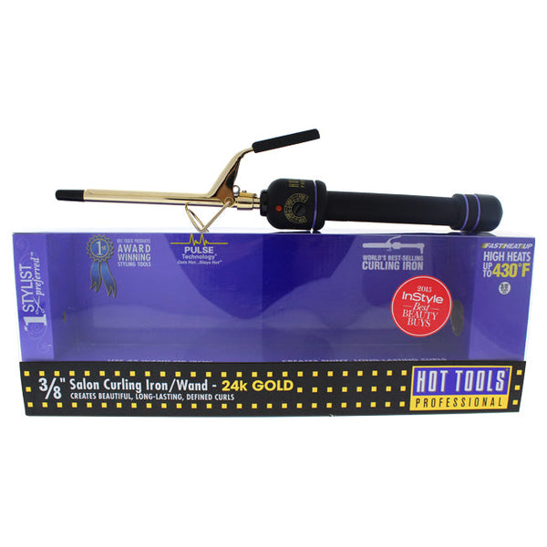 Hot Tools 24K Gold Salon Curling Iron/Wand - Model # 1138 - Gold/Black by Hot Tools for Unisex - 43167 Inch Curling Iron