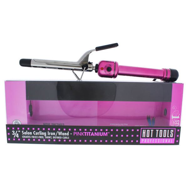 Hot Tools Pink Titanium Salon Curling Iron/Wand - Model # HPK43 - Pink/Silver by Hot Tools for Unisex - 43163 Inch Curling Iron