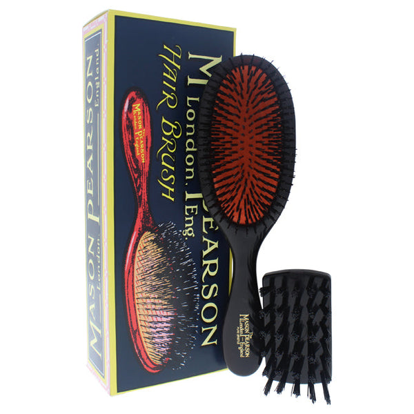 Mason Pearson Handy Bristle Brush - B3 Dark Ruby by Mason Pearson for Unisex - 2 Pc Hair Brush and Cleaning Brush