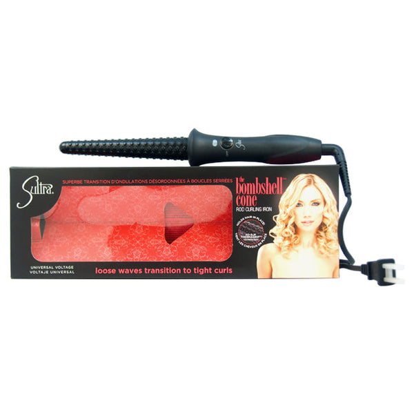 Sultra The Bombshell Cone Rod Curling Iron - Black by Sultra for Unisex - 1 Inch Curling Iron