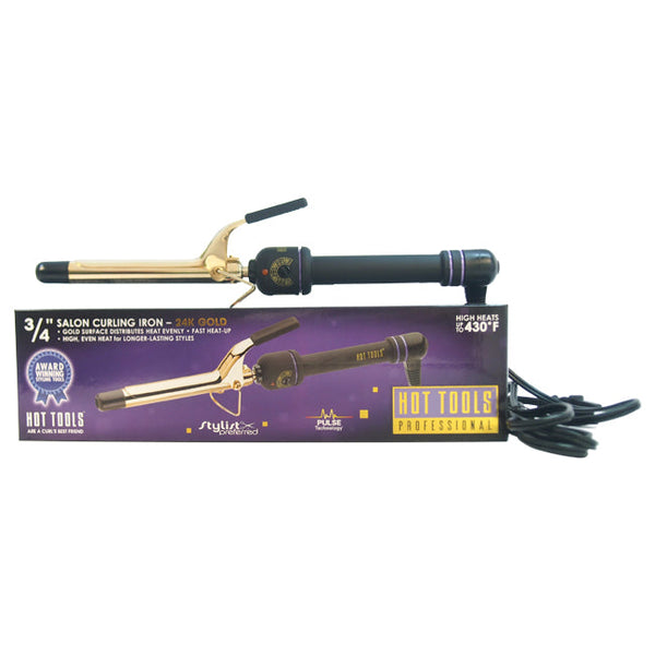 Hot Tools Professional Salon Curling Iron - Model # 1101CN - Gold/Black by Hot Tools for Unisex - 43163 Inch Curling Iron