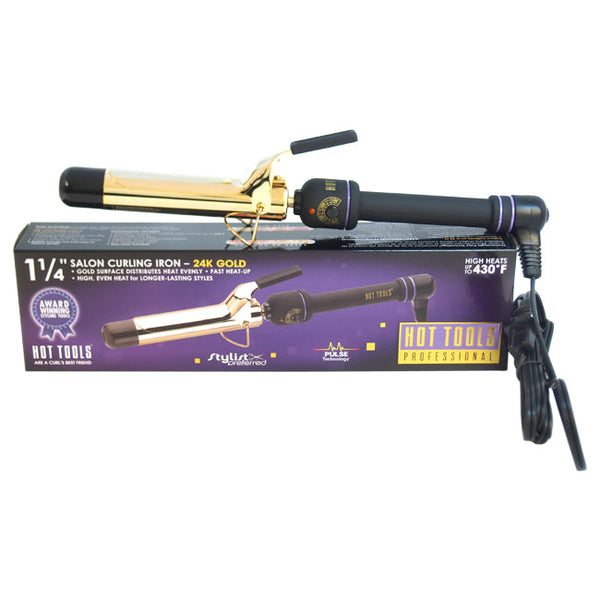 Hot Tools Professional Salon Curling Iron - Model # 1110CN - Gold/Black by Hot Tools for Unisex - 1.25 Inch Curling Iron