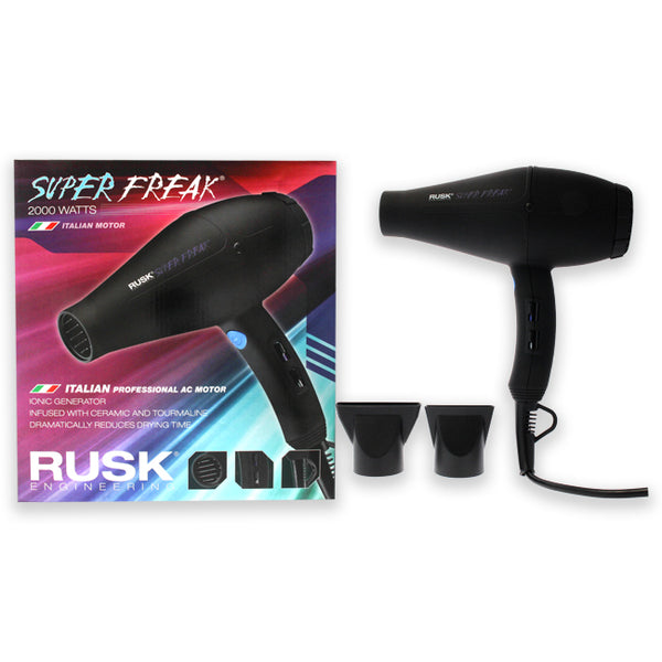 Rusk Engineering Super Freak 2000 Watt Dryer - Black by Rusk for Unisex - 1 Pc Hair Dryer