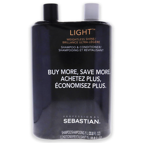 Sebastian Light Weightless Shine Kit by Sebastian for Unisex - 2 Pc Kit 33.8 oz Shampoo, 33.8 oz Conditioner