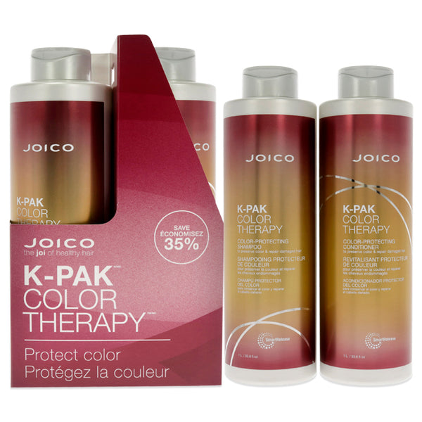 Joico K-Pak Color Therapy kit by Joico for Unisex - 2 Pc 33.8 oz Shampoo, 33.8 oz Conditioner