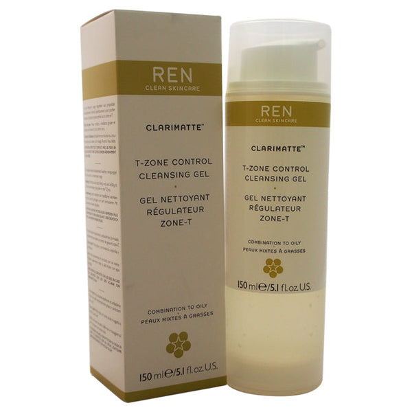 REN Clarimatte T-Zone Control Cleansing Gel - Combination To Oily Skin by REN for Unisex - 5.1 oz Gel