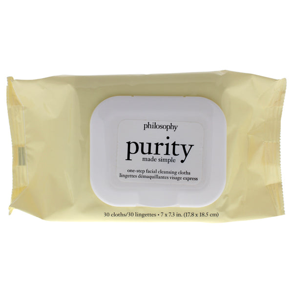 Philosophy Purity Made Simple One Step Facial Cleansing Cloths by Philosophy for Unisex - 30 Count Wipes