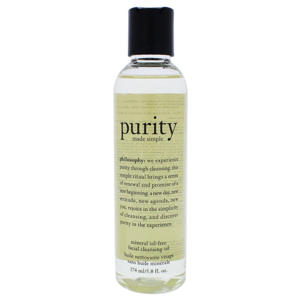 Philosophy Purity Made Simple Mineral oil-Free Facial Cleansing Oil by Philosophy for Unisex - 5.8 oz Oil