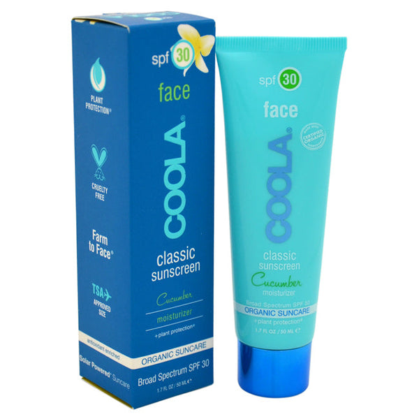 Coola Classic Face Sunscreen Moisturizer SPF 30 - Cucumber by Coola for Unisex - 1.7 oz Sunscreen
