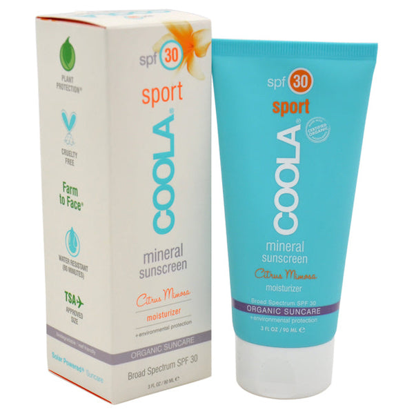Coola Mineral Sport Sunscreen Moisturizer SPF 30 - Citrus Mimosa by Coola for Unisex - 3 oz Sunscreen