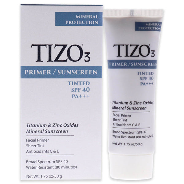 Tizo Tizo3 Facial Primer Tinted SPF 40 by Tizo for Unisex - 1.75 oz Sunscreen