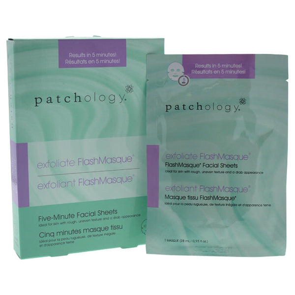 Patchology Flashmasque 5 Minute Facial Sheets - Exfoliate by Patchology for Unisex - 4 Pc Mask