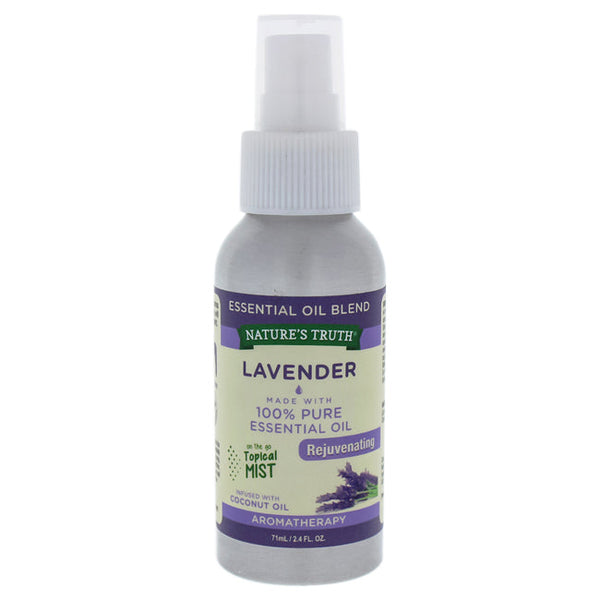 Natures Truth Rejuvenating Essential Oil Mist - Lavender by Natures Truth for Unisex - 2.4 oz Spray