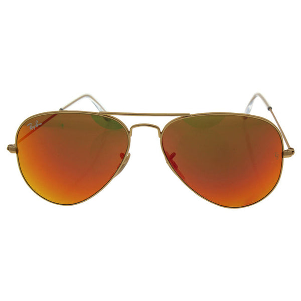 Ray Ban Ray Ban RB 3025 112/69 Aviator Large Metal - Gold Matte/Orange by Ray Ban for Unisex - 58-14-135 mm Sunglasses