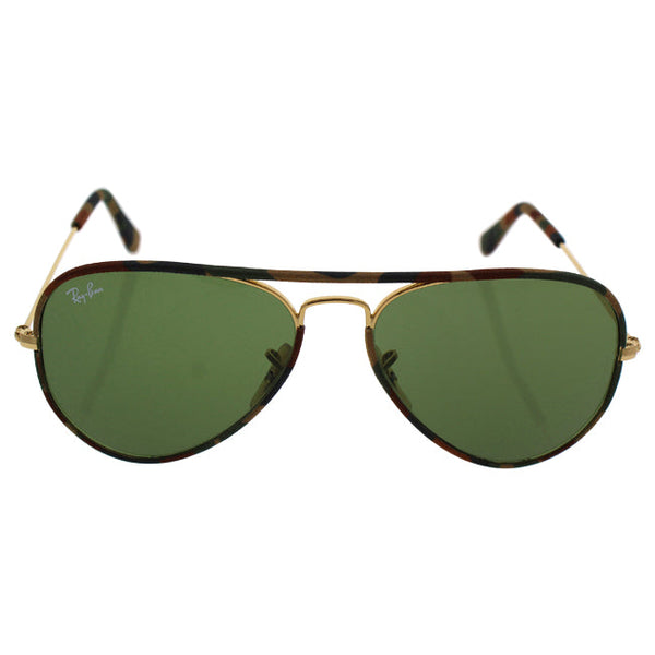 Ray Ban Ray Ban RB 3025-J-M Aviador Full Color 168/4E Camouflage-Gold/Green by Ray Ban for Unisex - 55-14-135 mm Sunglasses