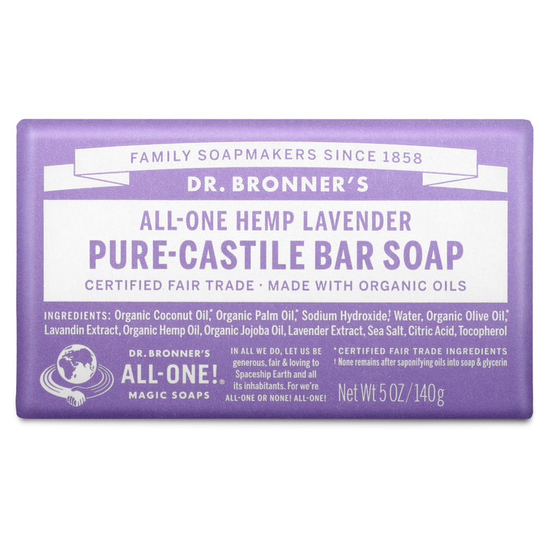 Dr. Bronner's Pure-Castile Bar Soap 140g - Lavender
