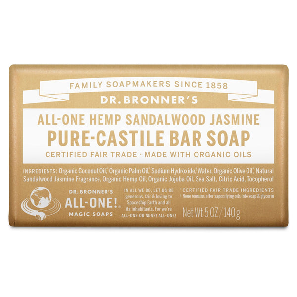 Dr. Bronner's Pure-Castile Bar Soap 140g - Sandalwood Jasmine