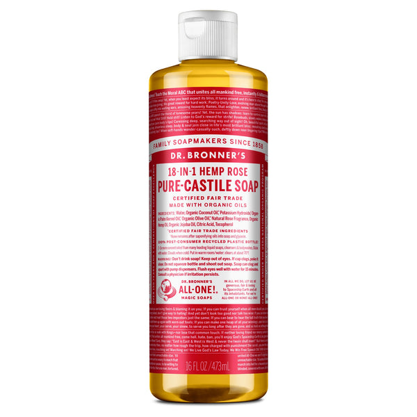 Dr. Bronner's Pure-Castile Soap Liquid 473ml - Rose