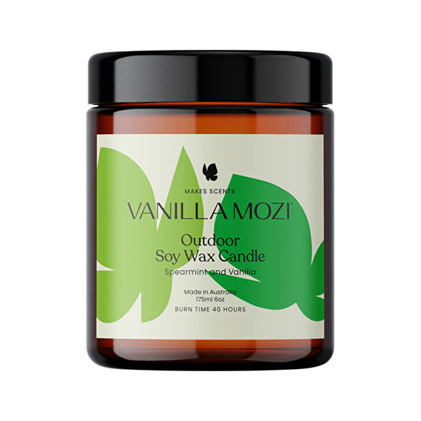 Vanilla Mozi Outdoor Soy Wax Candle Spearmint and Vanilla 175ml