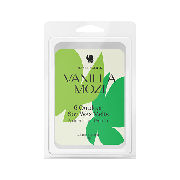 Vanilla Mozi Outdoor Soy Wax Melts Spearmint and Vanilla x 6 Melts
