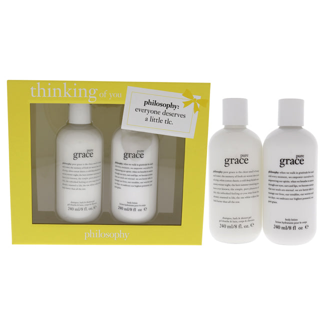 Philosophy Thinking of You Kit by Philosophy for Women - 2 Pc 8oz Pure Grace Shampo Bath and Shower Gel, 8oz Pure Grace Body Lotion