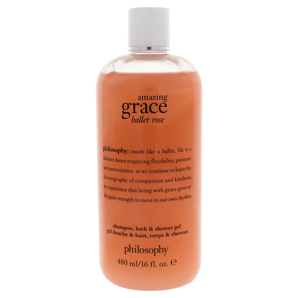 Philosophy Amazing Grace Ballet Rose Shampoo Bath and Shower Gel by Philosophy for Women - 16 oz Shampoo Bath and Shower Gel