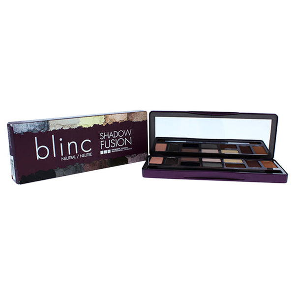 Blinc Blinc Shadow Fusion Palette - Neutral by Blinc for Women - 1 Pc Palette 6 x 0.03oz in Moonstone, Gymsum, Citrine, Obsidian, Graphite & Terra, 4 x 0.06oz in Hyaline, Cinnabar, Amber & Sienna, Shade & Blend Duo Brush