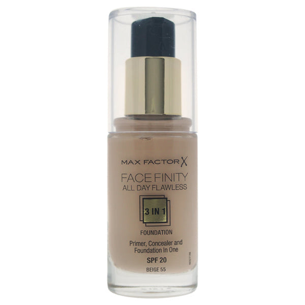 Max Factor Facefinity All Day Flawless 3 In 1 Foundation SPF 20 - 55 Beige by Max Factor for Women - 1 oz Foundation