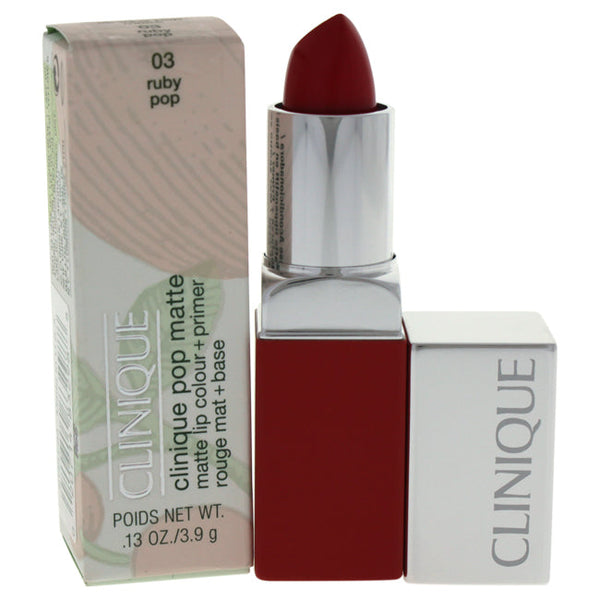 Clinique Clinique Pop Matte Lip Colour + Primer - # 03 Ruby Pop by Clinique for Women - 0.13 oz Lipstick