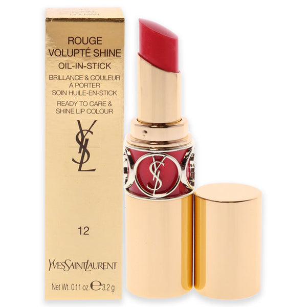 Yves Saint Laurent Rouge Volupte Shine Lipstick - 12 Corail Incandescent by Yves Saint Laurent for Women - 0.15 oz Lipstick