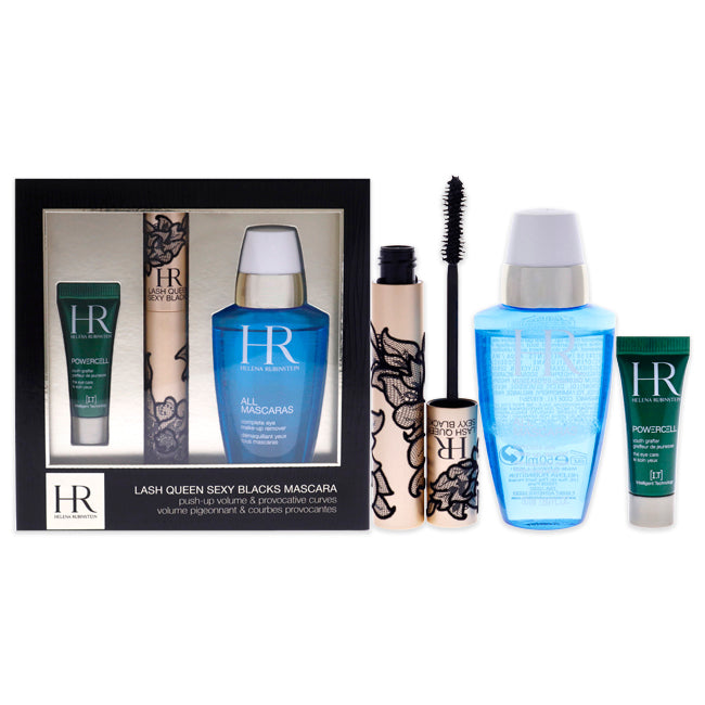 Helena Rubinstein Lash Queen Sexy Blacks Mascara Kit by Helena Rubinstein for Women - 3 Pc Kit 0.23oz Lash Queen Sexy Blacks Mascara - # 01 Scandalous Black, 1.69oz All Mascaras Make-Up Remover, 0.10oz Powercell Eye Care