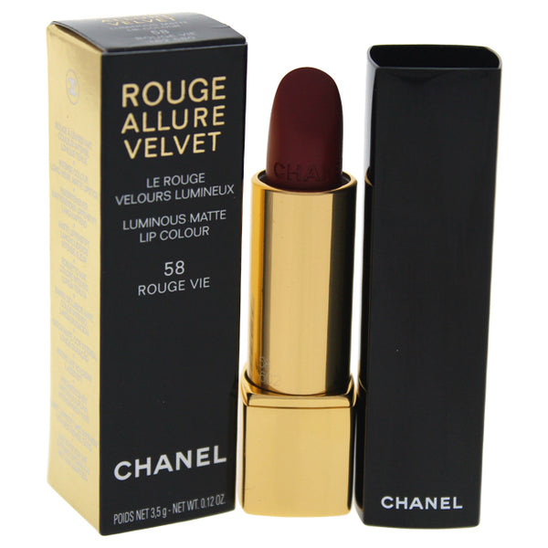 emulering Registrering Eksamensbevis Chanel Rouge Allure Velvet Luminous Matte Lip Colour - 58 Rouge Vie by  Chanel for Women - 0.12 oz Lipstick – Fresh Beauty Co. USA