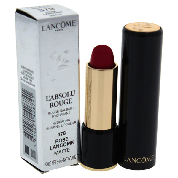 Lancome LAbsolu Rouge Hydrating Shaping Lipcolor - # 378 Rose Lancome - Matte by Lancome for Women - 0.12 oz Lipstick